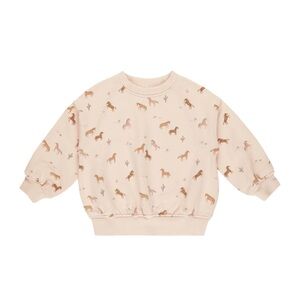 Rylee + Cru Horses Relaxed Sweatshirt Horse Print, Size 4/5